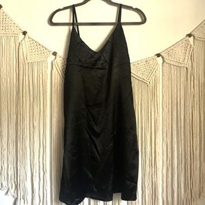 NWT Silky black slip dress